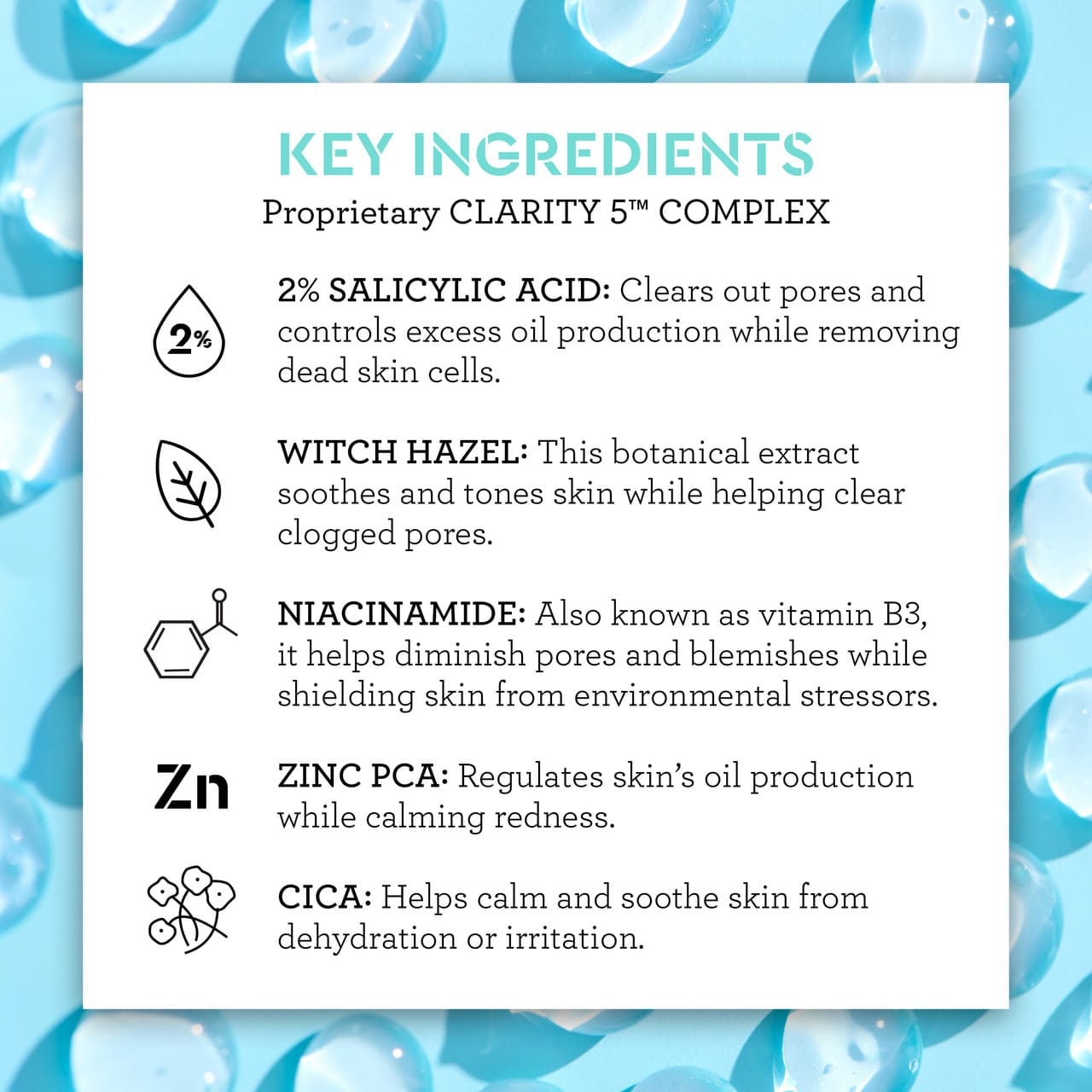 clear genius acne spot treatment ingredient callout