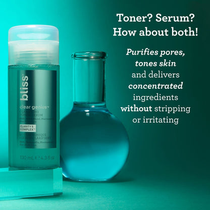 clear genius toner + serum product callout