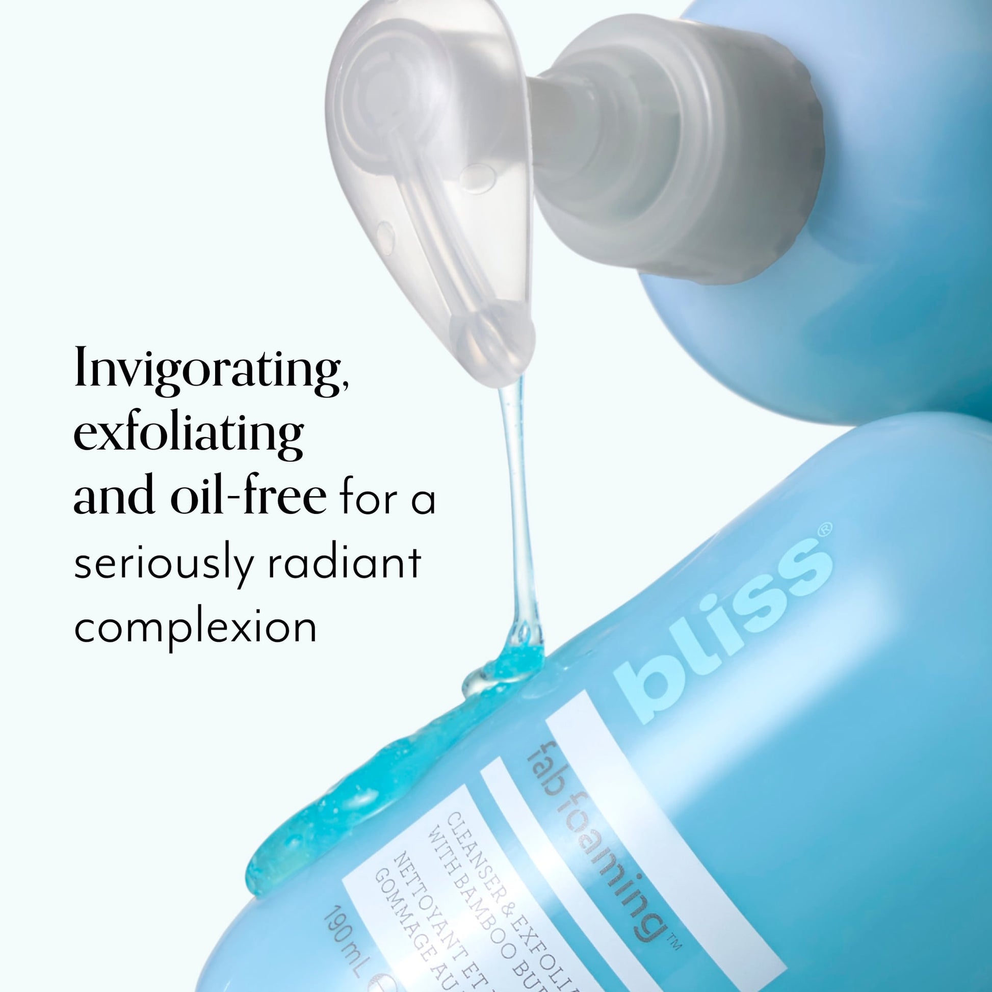Bliss x LG Fab Foaming Exfoliating Cleanser product benefit exfoliating and oil free