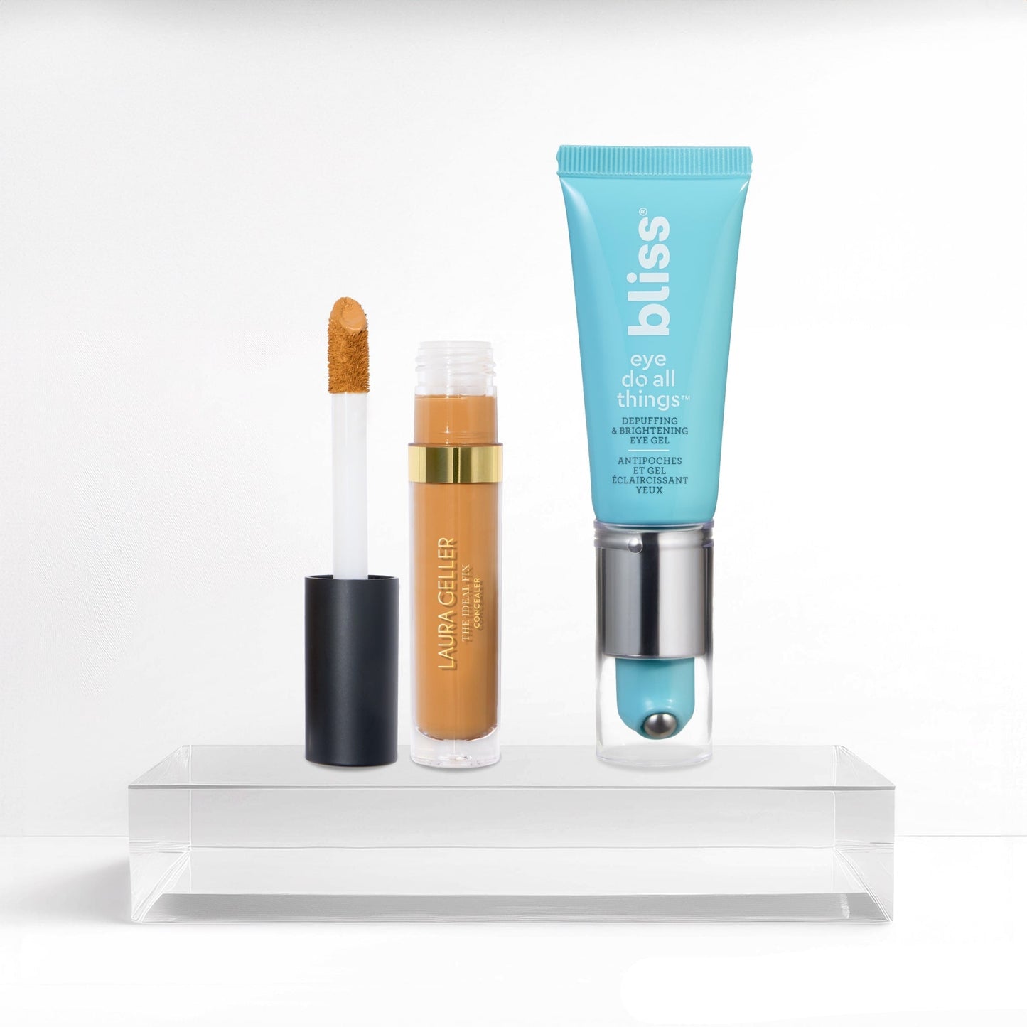 Bliss x LG Under Eye Brightening Duo soldier in golden medium