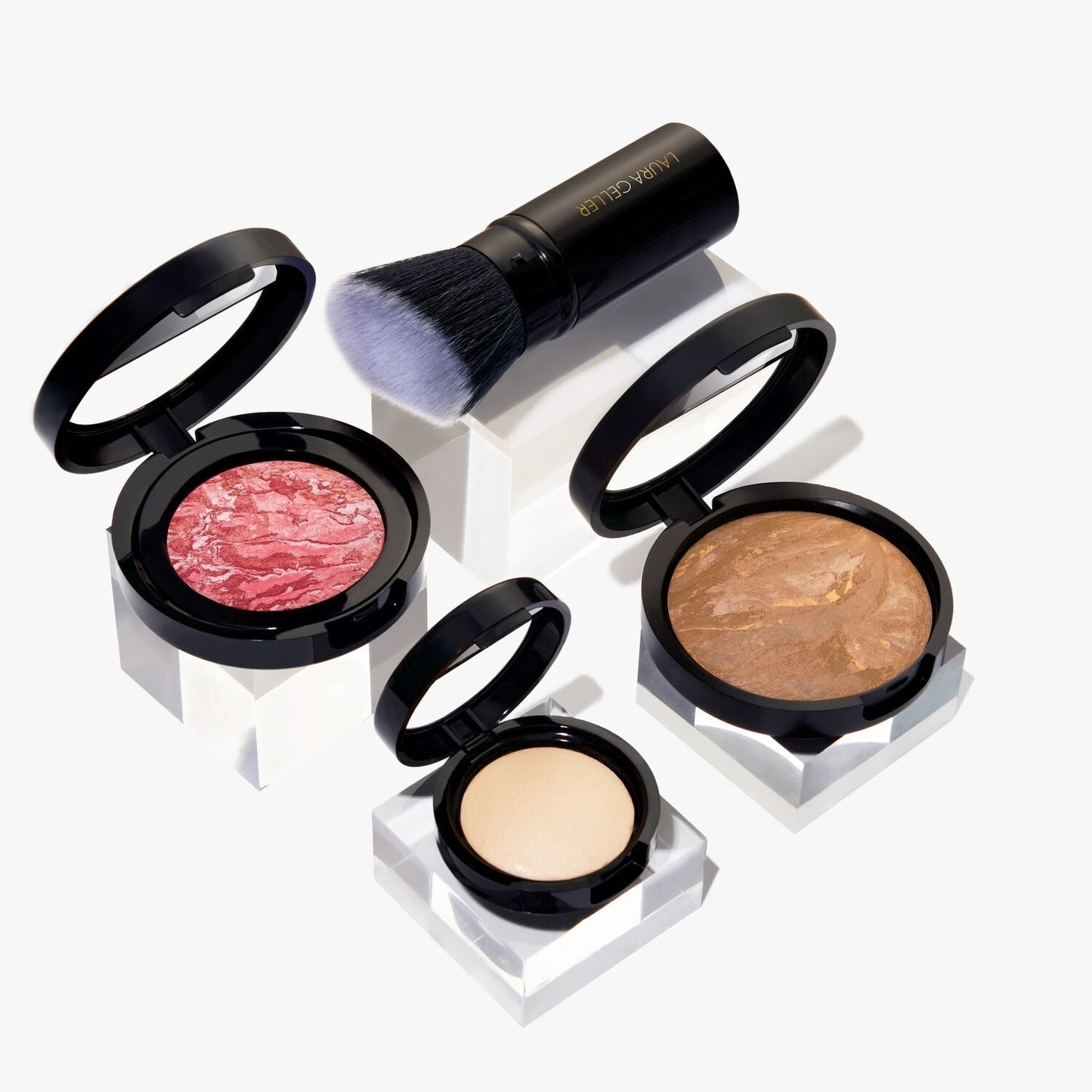 Daily Routine: natural finish full face kit 4PC group shot w/ sand