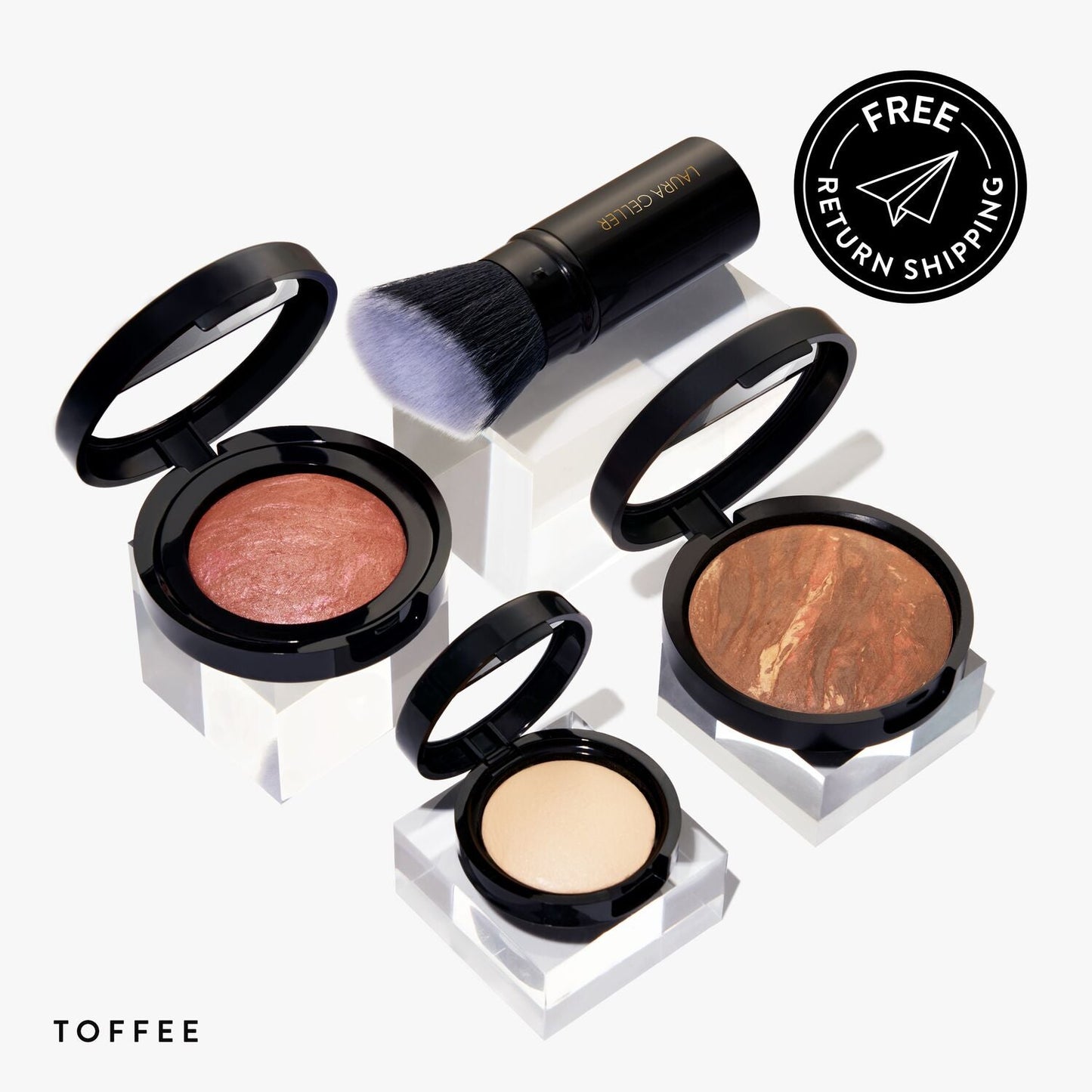Daily routine: satin finish full face kit 4PC group shot w/ toffee