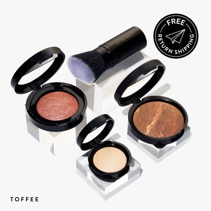 Daily routine: satin finish full face kit 4PC group shot w/ toffee