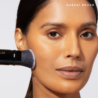 Daily routine: satin finish full face kit 4PC kabuki brush model