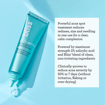 clear genius acne spot treatment  product benefits callout