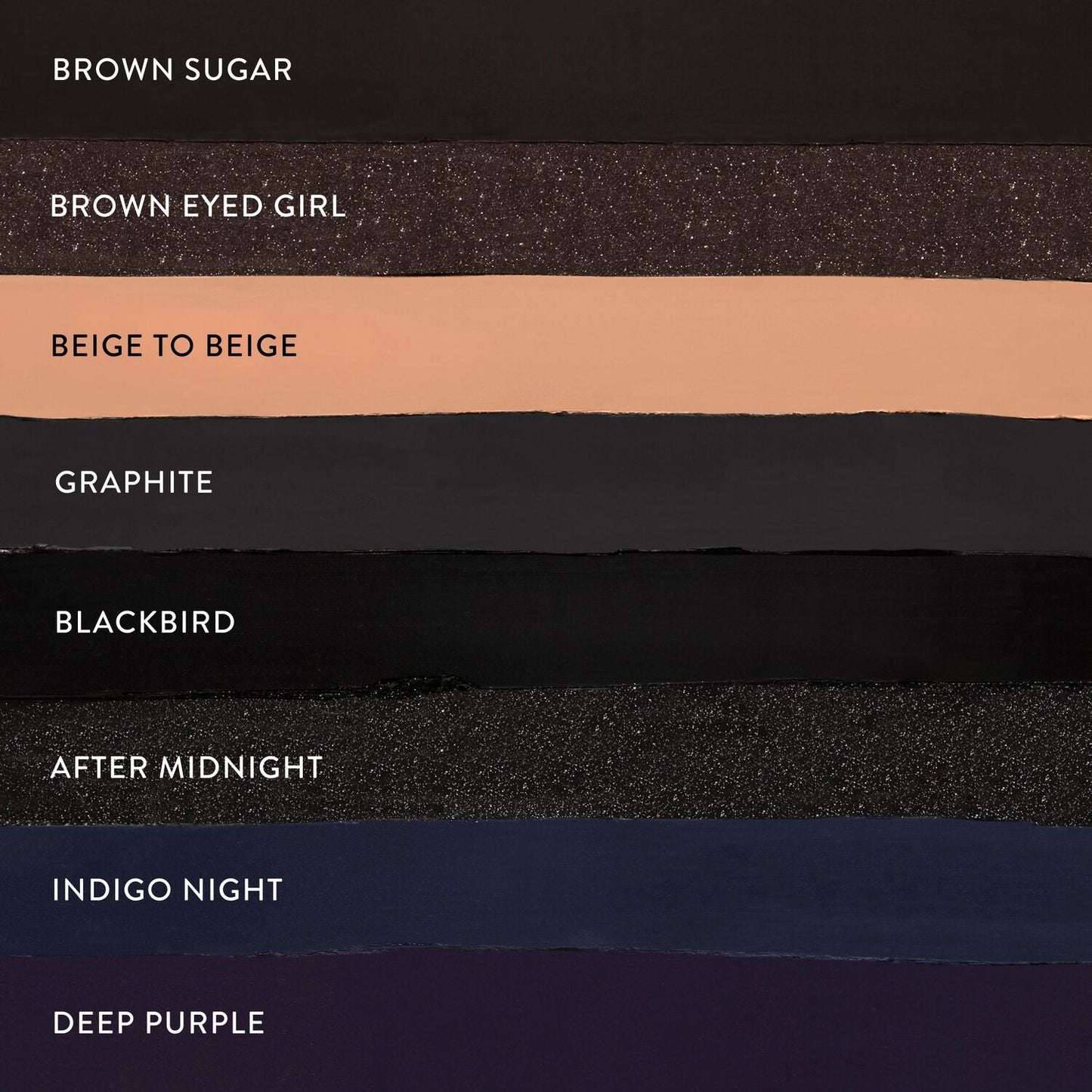 Inkcredible waterproof eyeliner shade chart