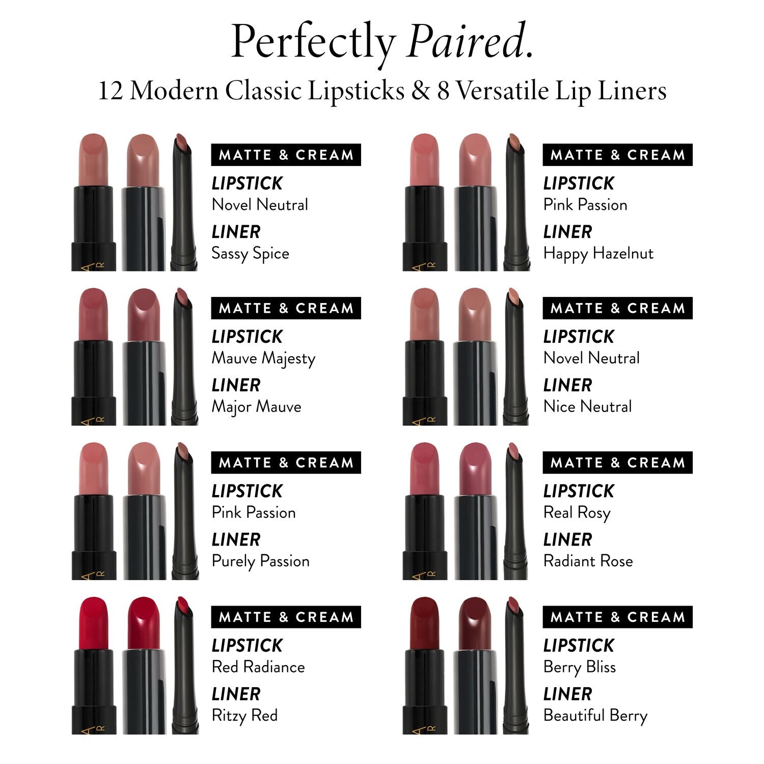 modern classic cream lipstick shade parings
