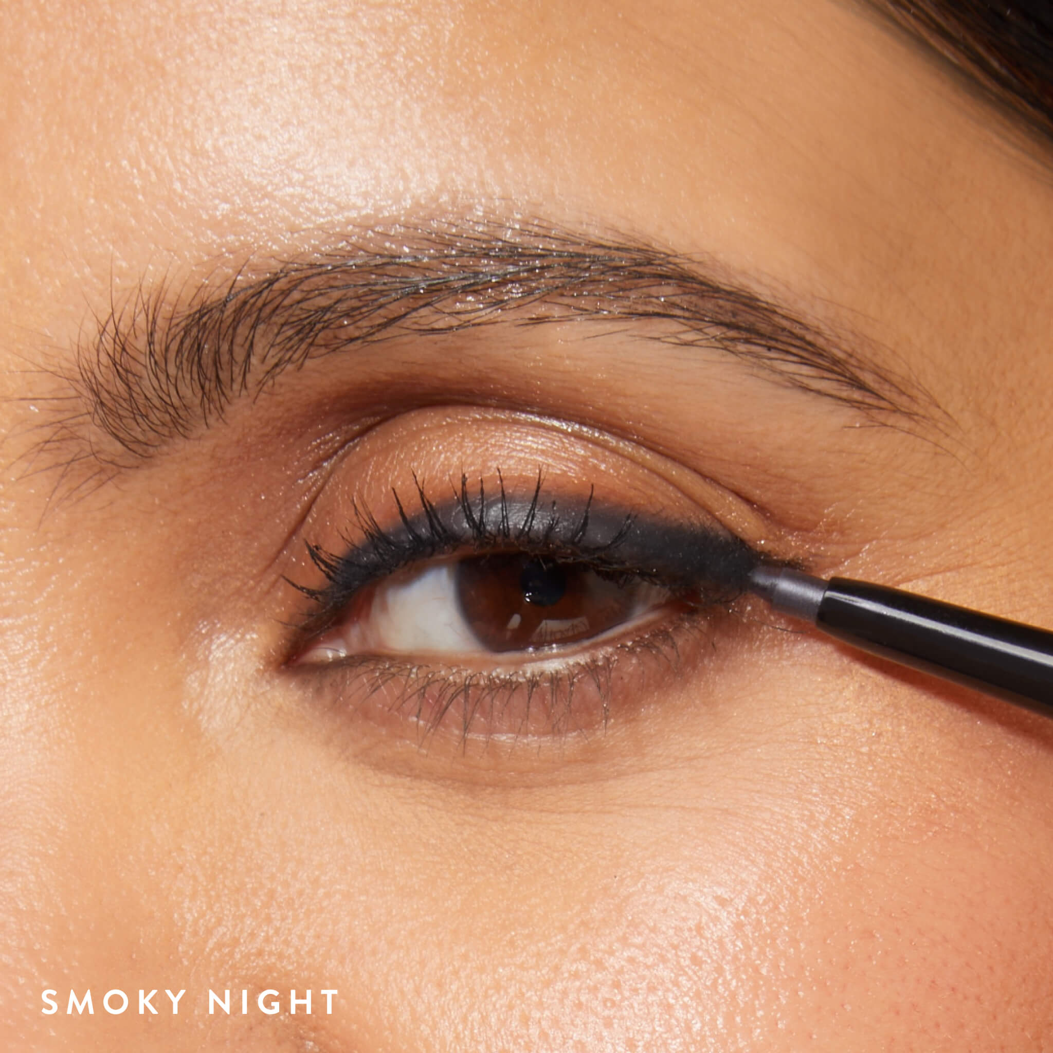 Model applying INKcredibles Smoky Night close up