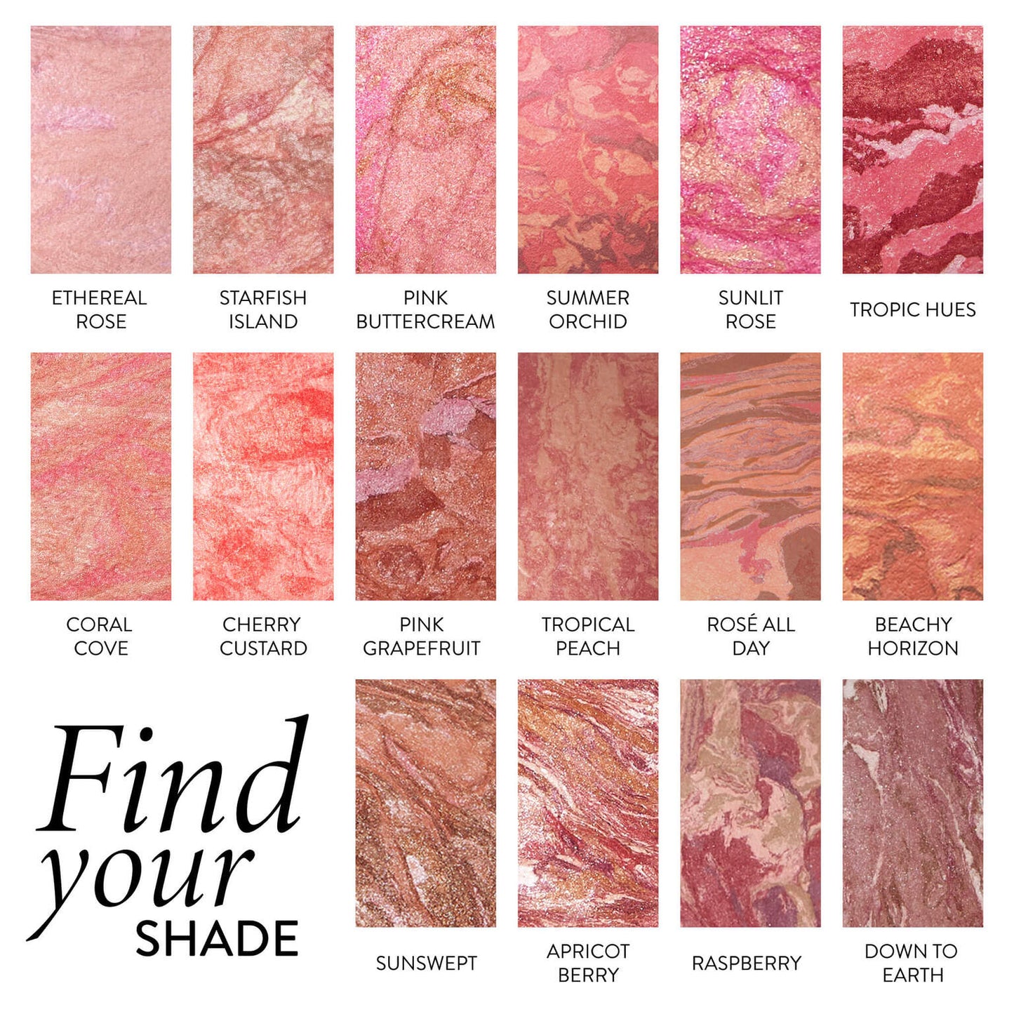 Baked Blush-n-Brighten Marbleized Blush shade grid 