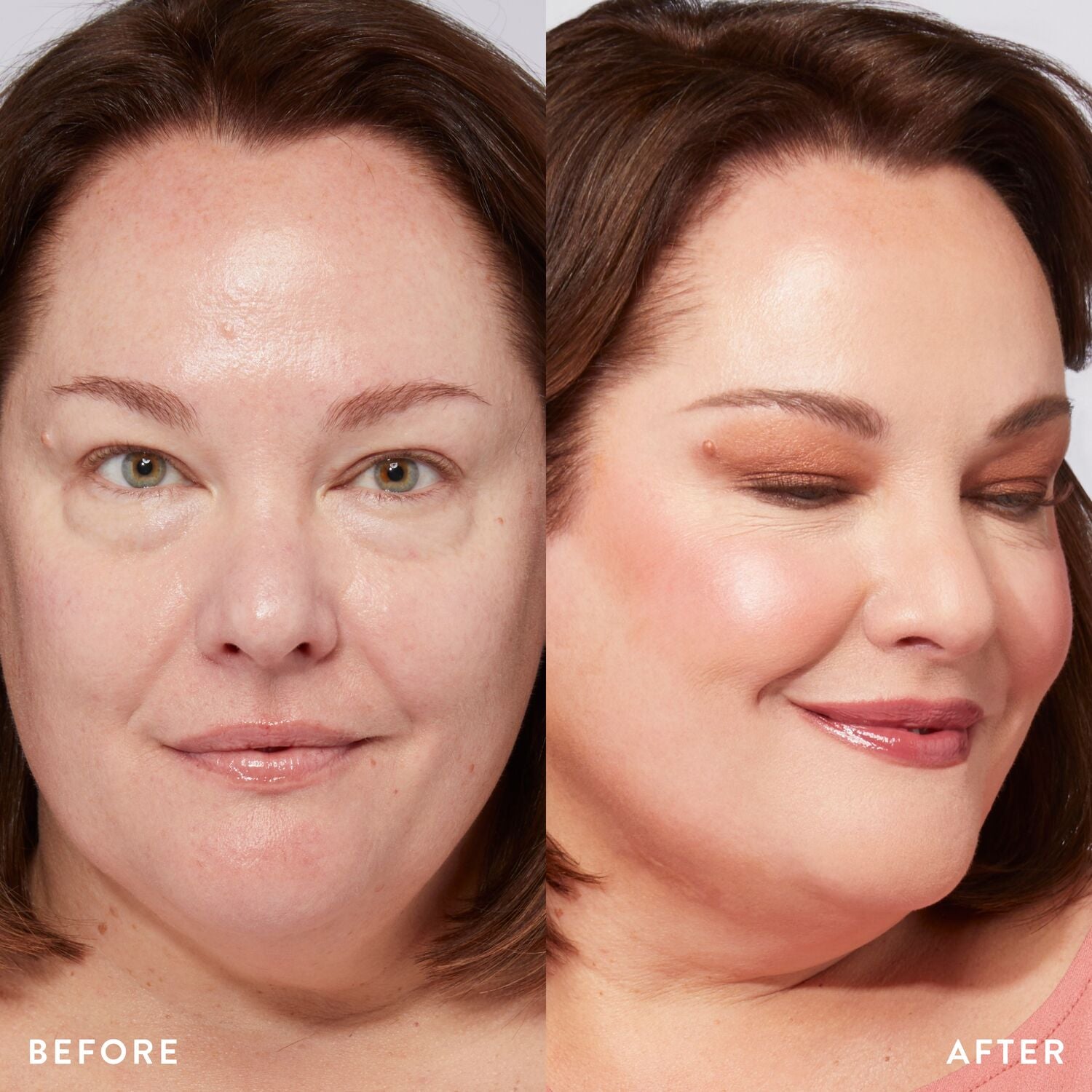 Laura Geller Baked Natural Glow Highlighter Before and After