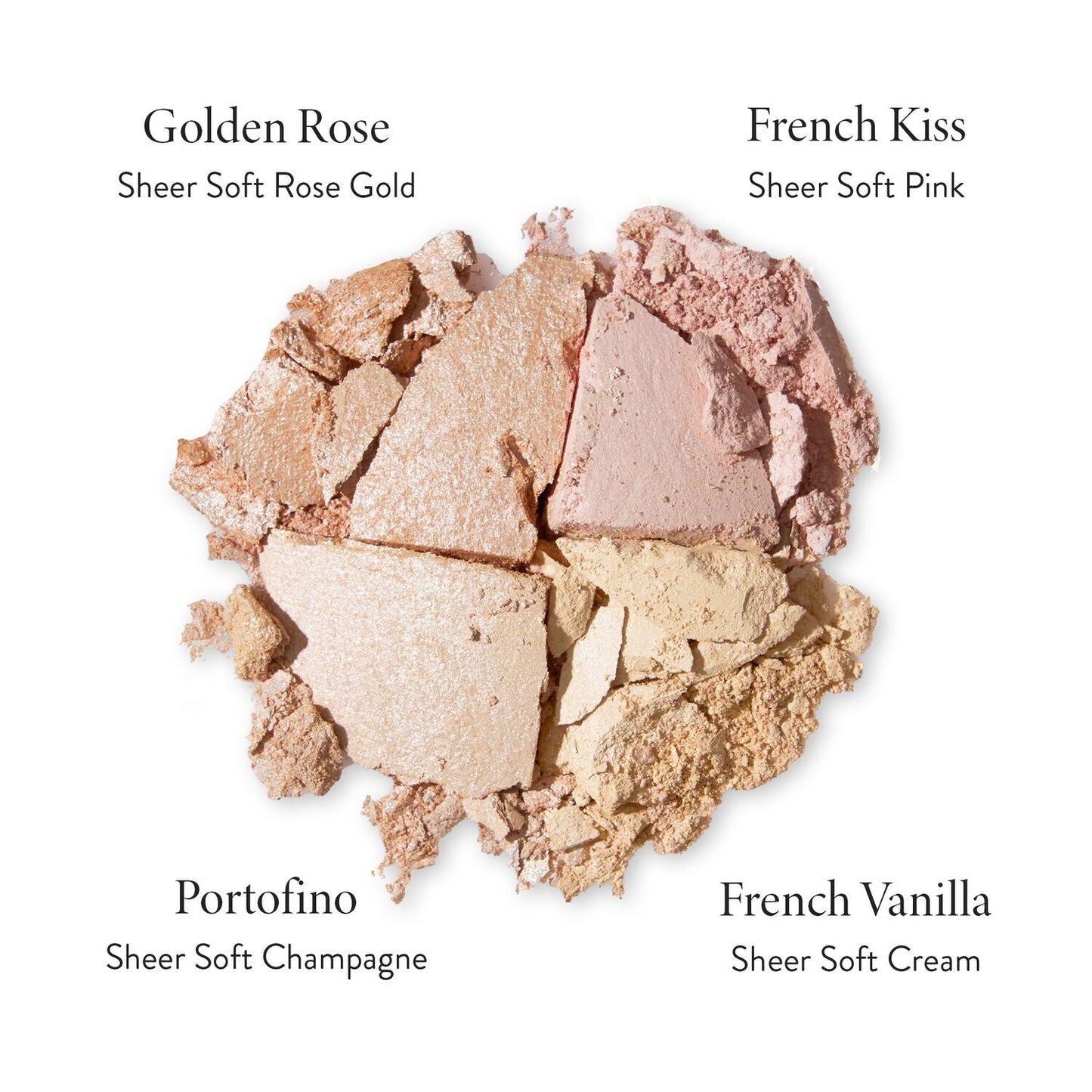 Baked Natural Glow Highlighter Quad shade descriptions