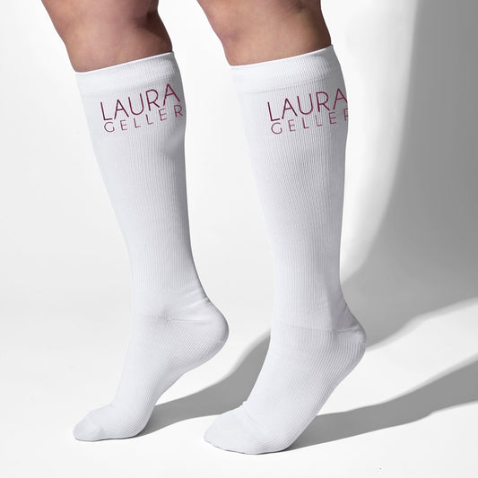 The 40+ Club Compression Socks on model s/m