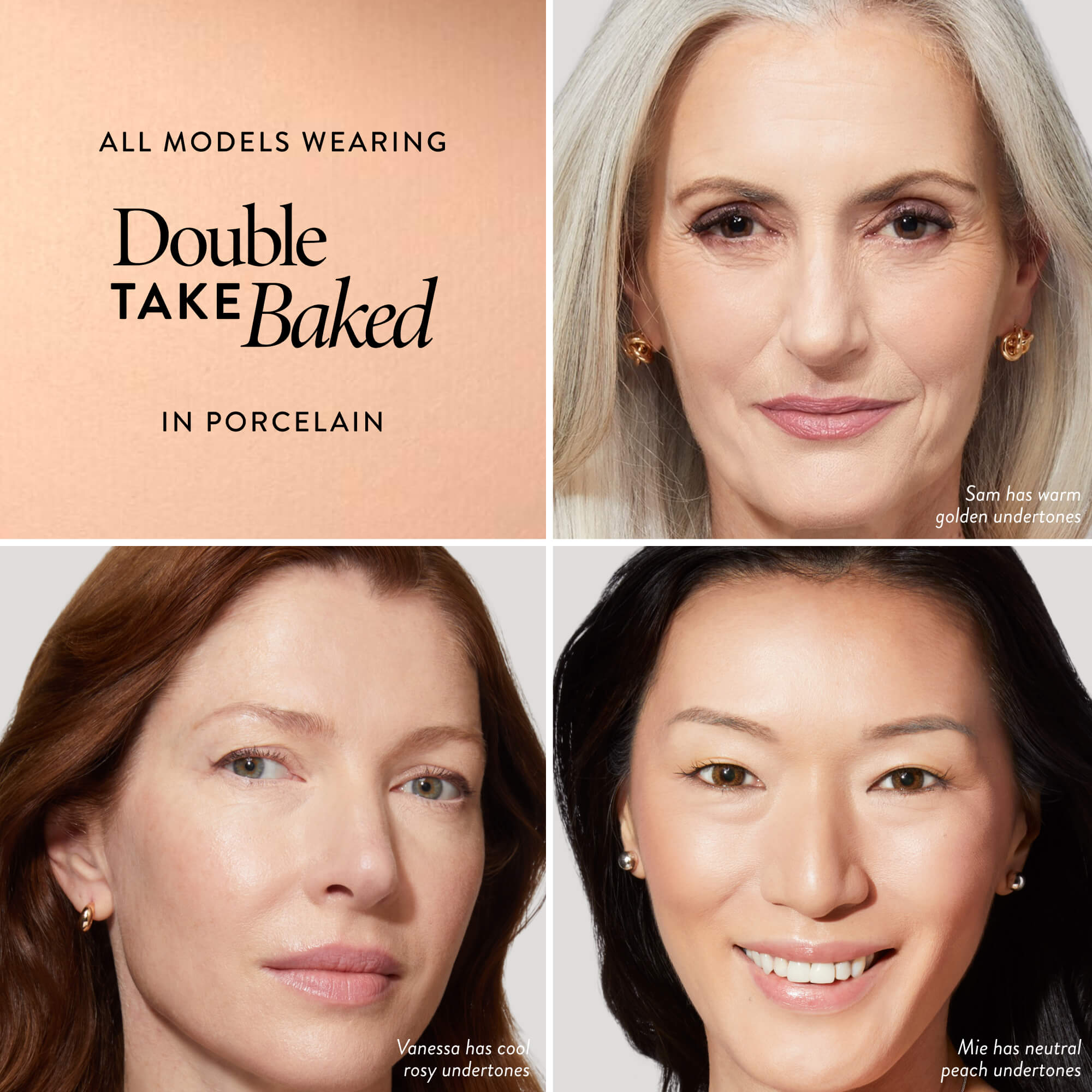 Double Take Baked Foundation 3 model grid in Porcelain