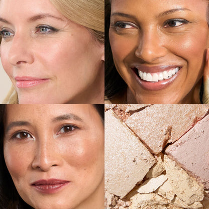 Baked Natural Glow Highlighter Quad Model Grid all shades