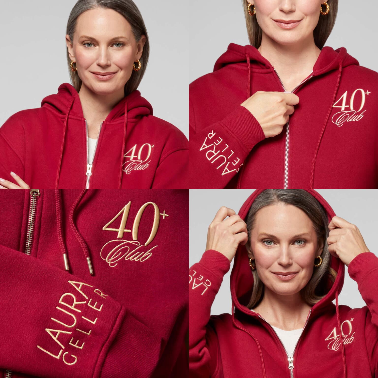 The 40+ Club Zip-Up Sweatshirt lifestyle grid