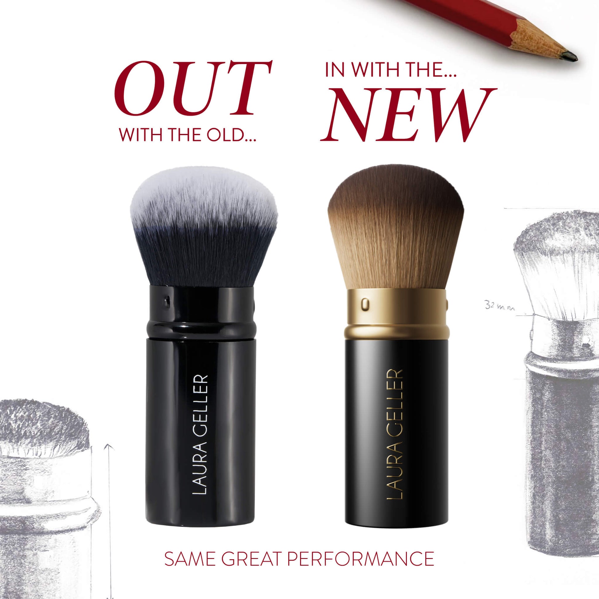 Retractable Airbrush Kabuki Brush new vs old