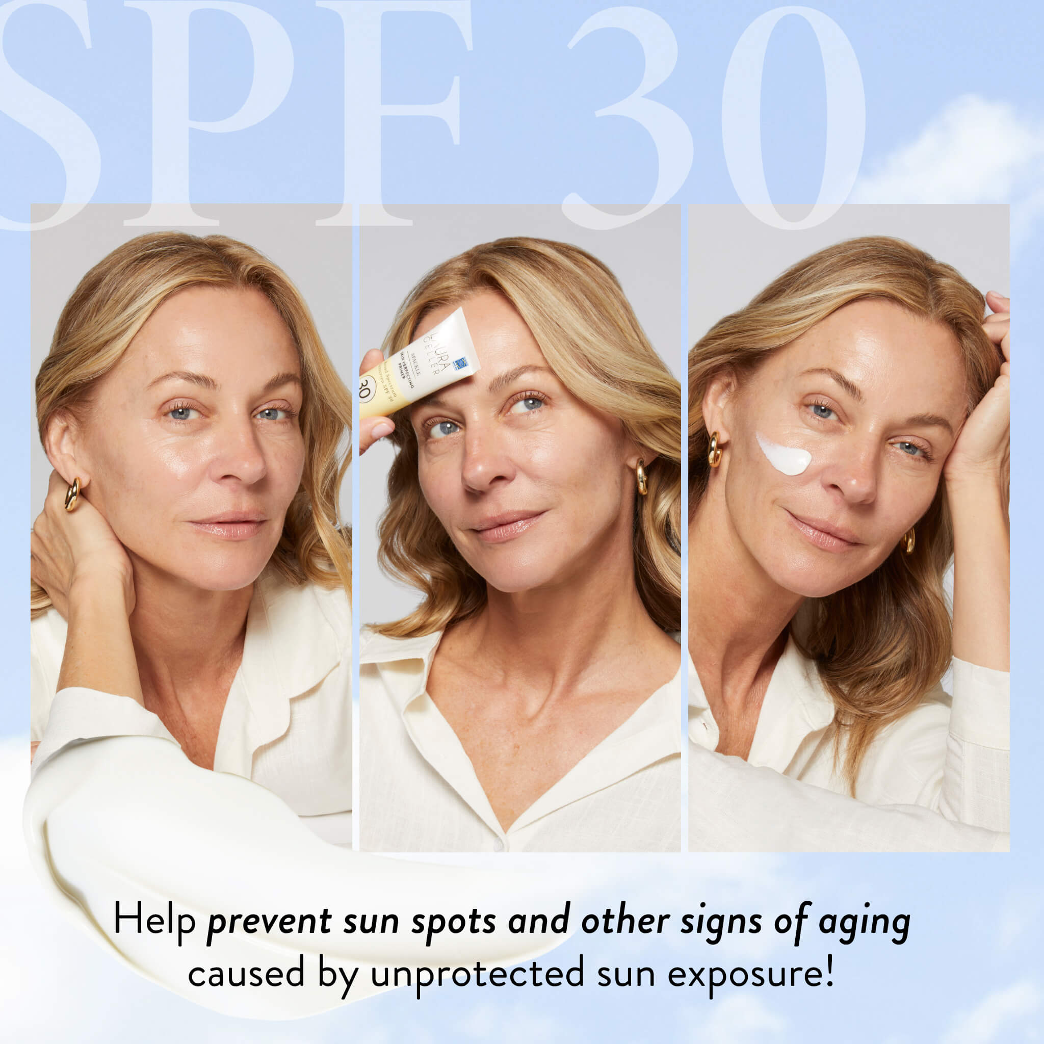 Spackle Skin Perfecting Primer: Broad Spectrum SPF product benefits on model