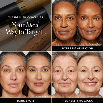 The Ideal Fix Concealer product benefits on model 