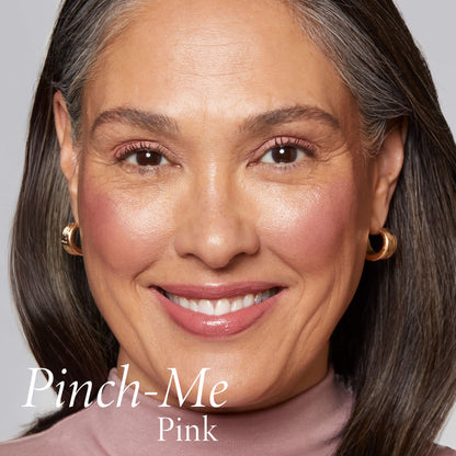 The Wonder Balm Hydrating Blush Model in pinch me pink shade medium