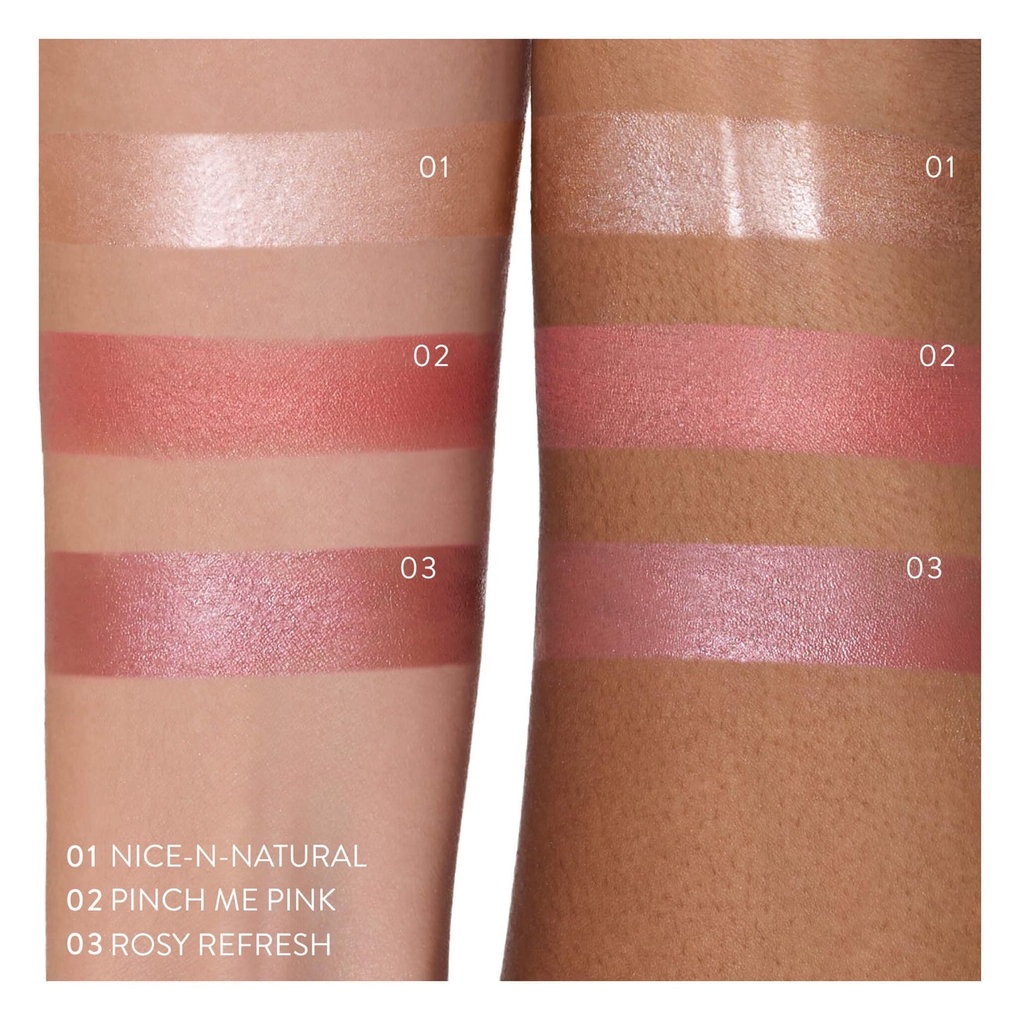 The Wonder Balm Starter Kit arm swatches